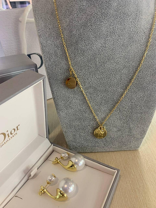 Діор набір сережки та підвіска / Dior Одеса - фото 4
