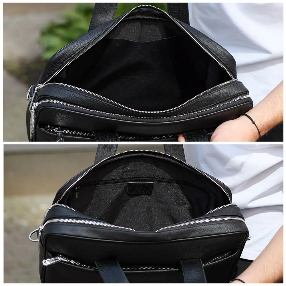 Чоловіча шкіряна сумка-портфель для ноутбука і документів в діловому стилі Tiding Київ - фото 3