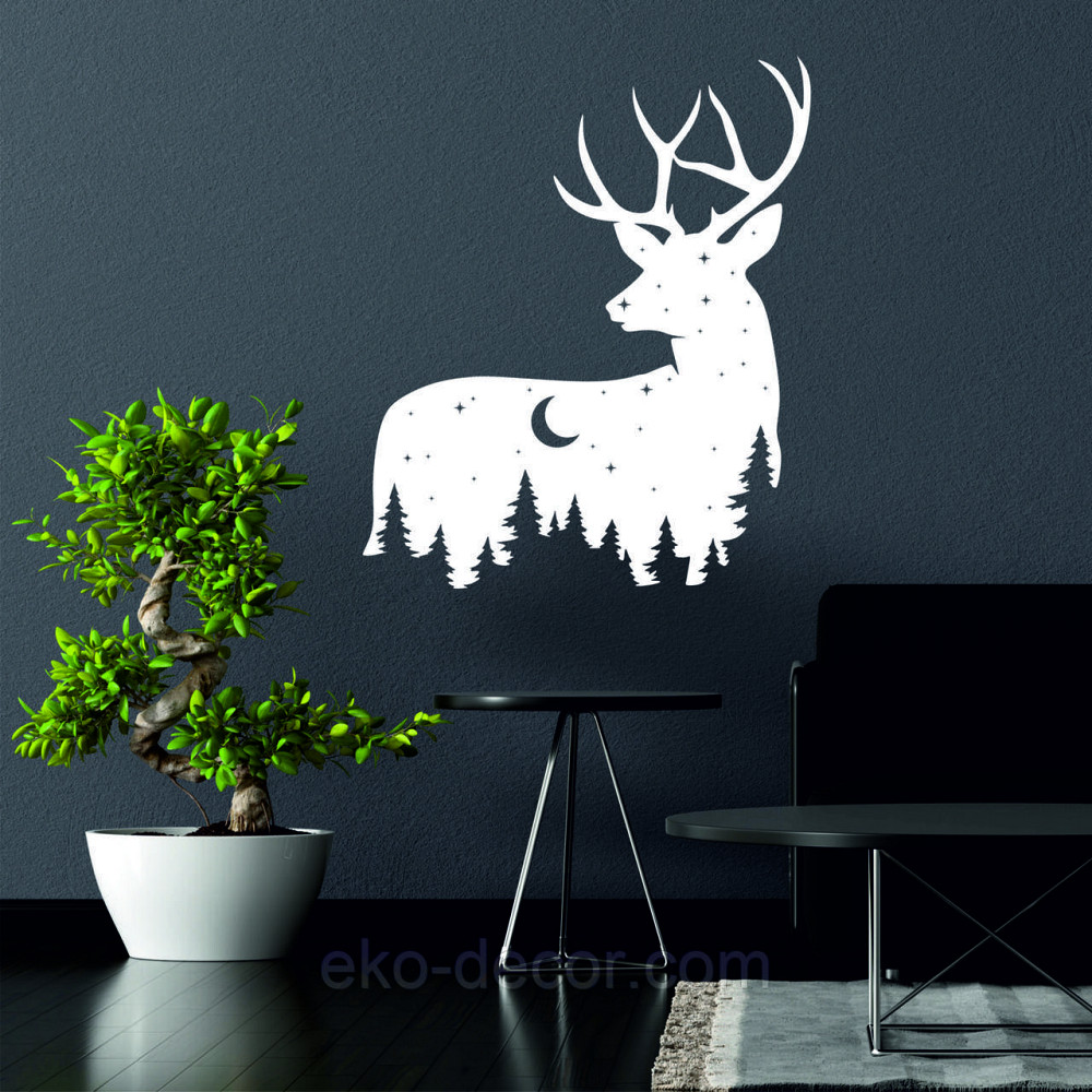 Декоративное настенное Панно «Новогодний олень» Декор на стену 70*58 см, Белый Киев - изображение 5