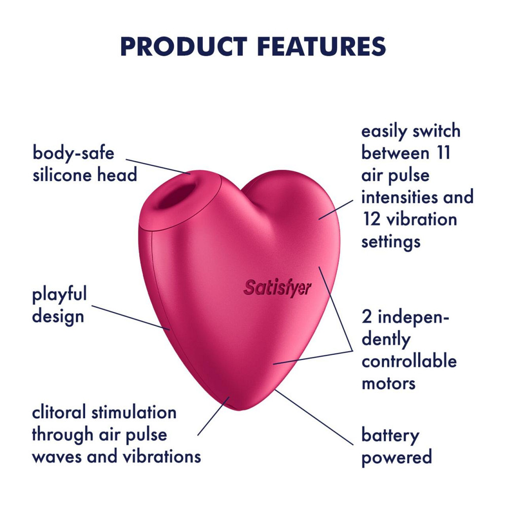 Вакуумний стимулятор-серце з вібрацією Satisfyer Cutie Heart Battery Series Sex Aura Київ - фото 5