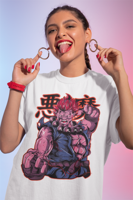 Футболка для хлопчика з аніме принтом Акума Гоукі Карате Стреет оверсайз (зріст від 165 до 180) Чорний AnimeJ0677m Дніпро - фото 2