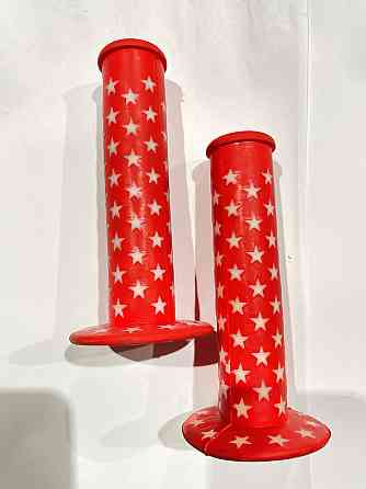 Ручки керма велосипедні (червоні, зірки) Мукачево