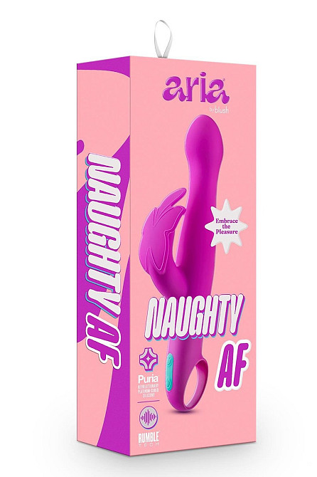 Вибратор с клиторальным отростком в виде бабочки Blush Aria Naugnty AF розовый Sex Aura Киев - изображение 10