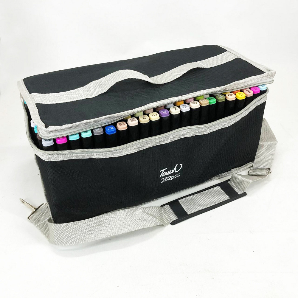 Набір скетч маркерів у сумці 262 шт, Набір для скетчінгу, Маркери професійні спиртові UJ-74 Львів - фото 8