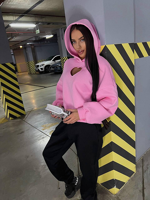 Жіночий прогулянковий костюм тринить на флісі Рожевий Одеса - фото 1