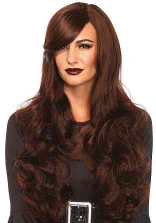 Хвиляста перука з косим чубчиком Leg Avenue Long Wavy Wig 68 см, коричнева Sex Aura Київ