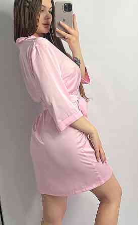 Халат жіночий шовковий під пояс Зефірний M Харків