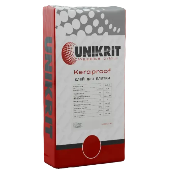 Универсальный влагостойкий клей для плитки Unikrit KeraProof Харьков