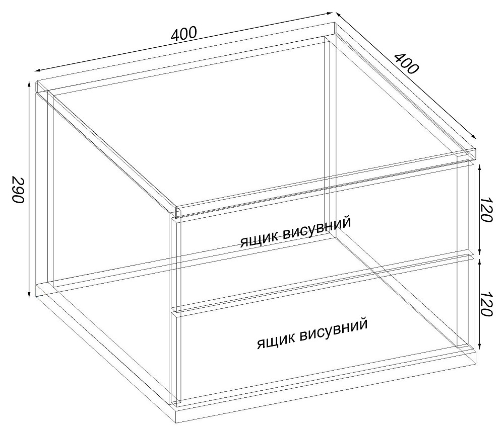 Тумба навісна приліжкова Крістал, Білий, 400/400/290 Львів - фото 4