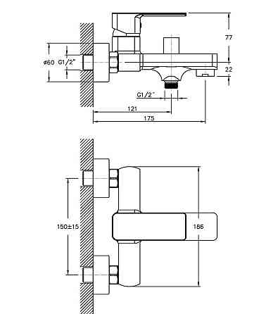 Змішувач для ванни Haiba Kubus 009   ( HB0798 ) 38281 Харьков