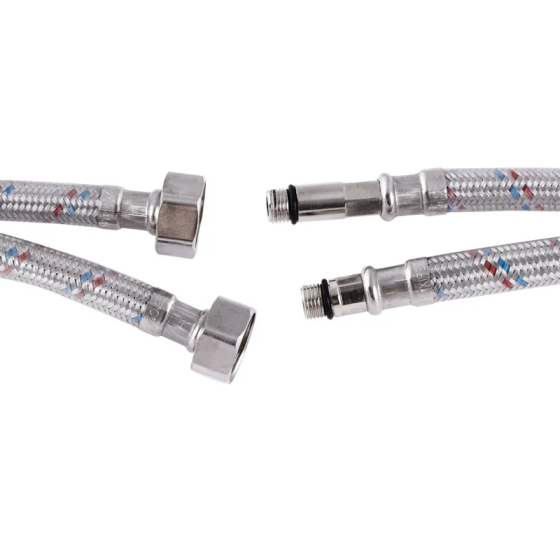 Шланг для води 1/2" М10 60см силіконова оболонка, комплект 2 шт. Харків