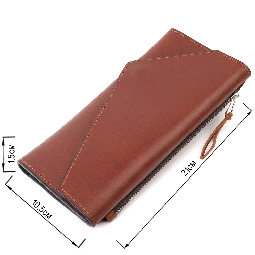 Практичное мужское портмоне Коричневый (GRANDE PELLE) Киев - изображение 7