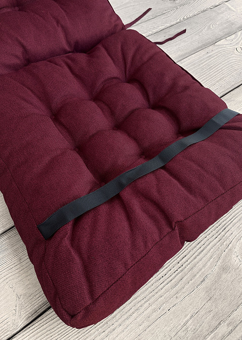 Подушка для стільців (50x120х8 см) подвійна Decorator Мальмо колір бордовий 84-124 Київ - фото 4