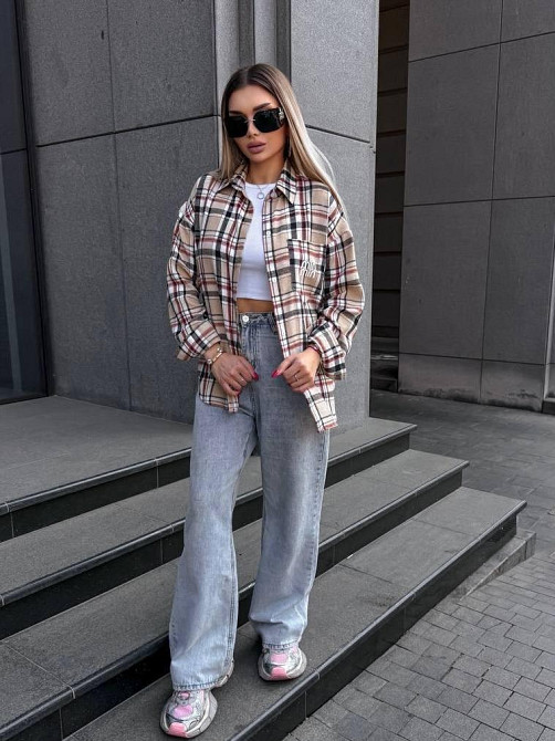 Женская рубашка в клетку (с накатом) Одесса - изображение 2