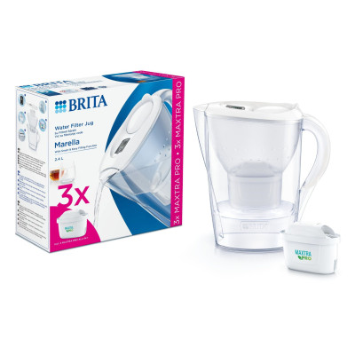 Фильтр-кувшин Brita Marella Memo MXPro 2.4л (1.4л води) з фільтр-картриджем 3шт, білий (1052791) Винница - изображение 8