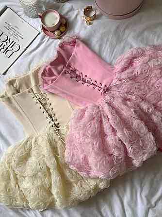 Женское стильное элегантное романтическое корсетное платье костюмное+фатин розы Розовый, 42/44 Одесса