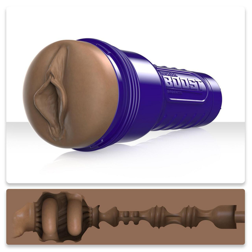 Мастурбатор-вагіна Fleshlight Boost Bang Medium Dark Flesh, плаваючі кільця Turbo Tech Sex Aura Київ - фото 2