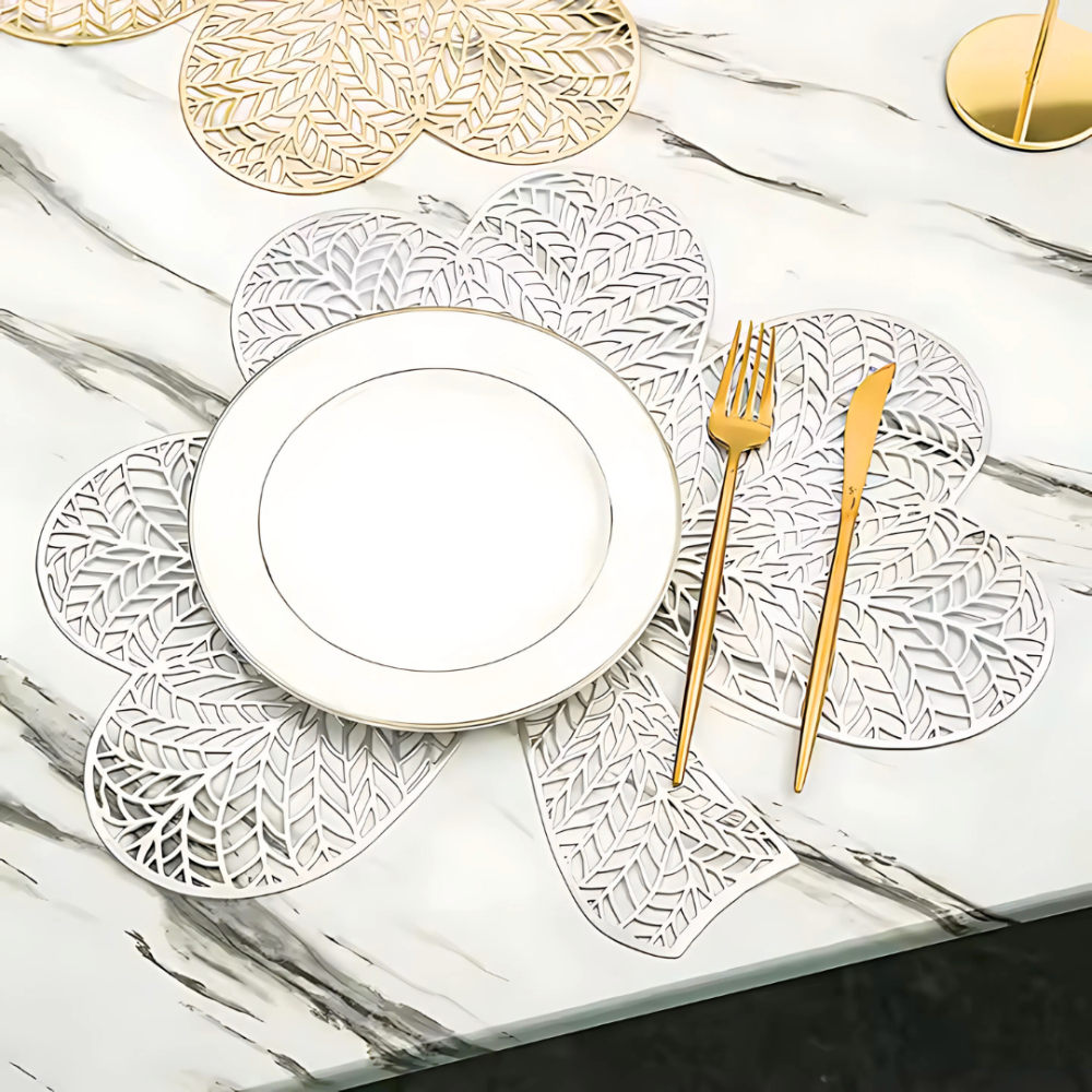 Сервировочная салфетка под горячее фигурная 41х38 см, коврик сервировочный серебристый набор 2 шт Каменец-Подольский - изображение 2