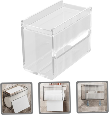 Держатель для салфеток, акриловый диспенсер для бумажных полотенец, 17.5x9x13.5 см, прозрачный цвет Каменец-Подольский