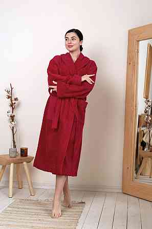 Банный махровый халат Ideal Textile L малиновый 500 г/м2(56861065) Черновцы