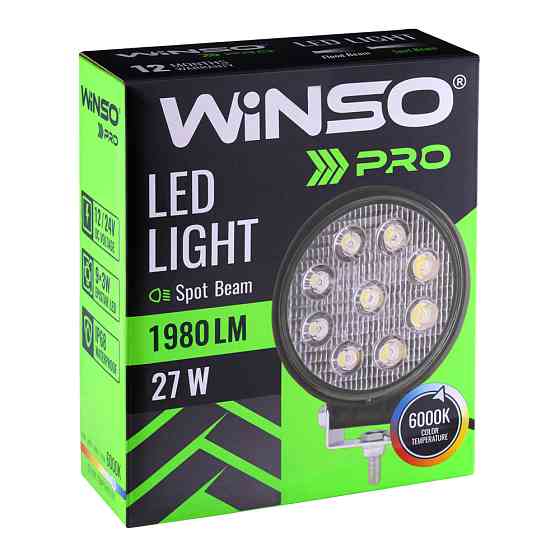 Фара светодиодная Winso Pro Epistar точечный 10-30V, 27W (9x3W), 1шт (780620) Львов