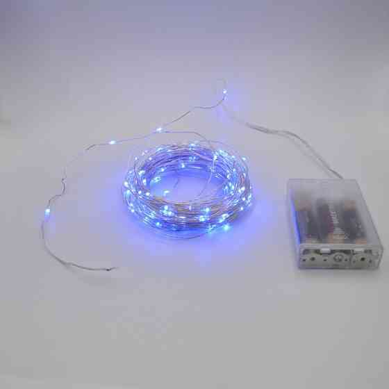 Гирлянда-роса (Copper Wire) 100B-1 Battery внутренняя, пров.:прозрачный, (Синий) 7290 Киев