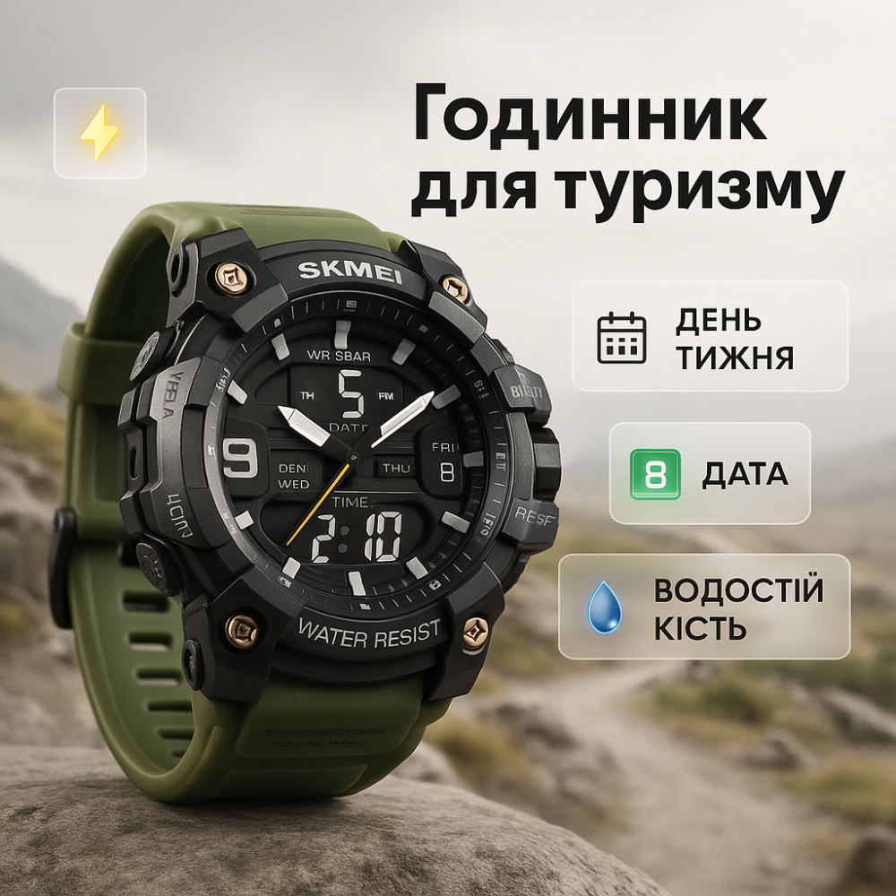 Годинник військовий з офіційною гарантією SKMEI, Чоловічий годинник з офіційною гарантією QX-88 Львів - фото 9
