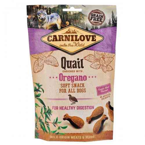 Лакомство Carnilove Dog Semi Moist Snack Quail with Oregano для собак для здорового пищеварения с перепелом и орегано 200 г Киев