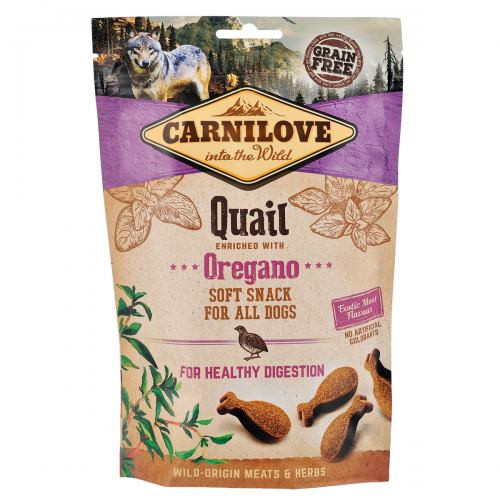 Лакомство Carnilove Dog Semi Moist Snack Quail with Oregano для собак для здорового пищеварения с перепелом и орегано 200 г Киев - изображение 1