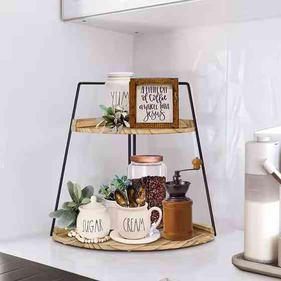 Полка угловая для ванной комнаты и пренадлежностей,кухонная для специй ,органайзер на два яруса настольная Каменец-Подольский