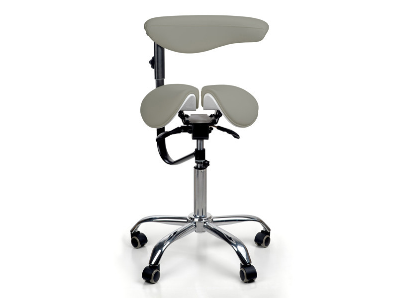 Стул-седло для мастера 8016-2, со спинкой, раздельное сиденье, 3 регулировки Серый Киев - изображение 2