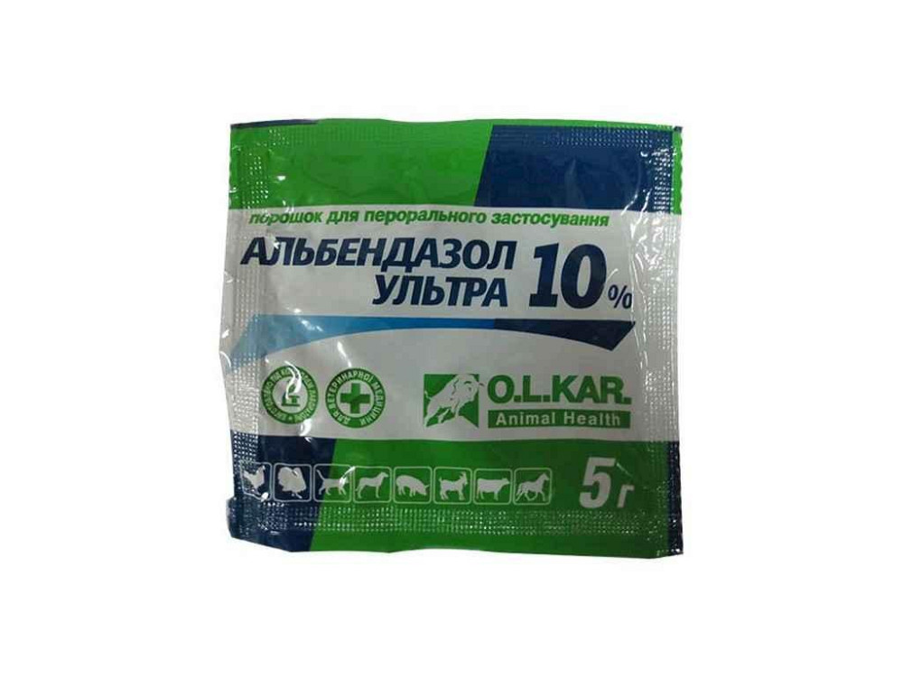 Альбендазол ультра - 10% порош. уп - 5г ТМ O.L.KAR   Solmir Киев - изображение 1
