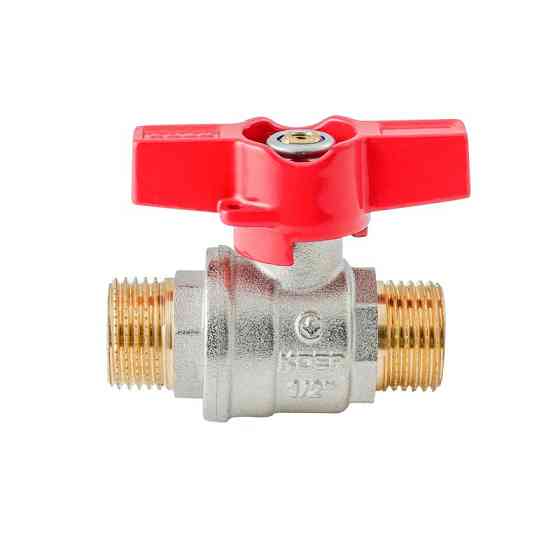 Кран кульовий ШШМ KOER EXTREME KE.219-15 - 1/2" MM ручка "метелик" червона (KR5762) Київ