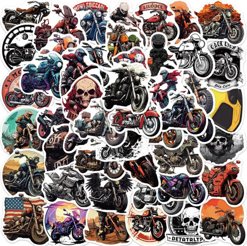 Стикеры с мотоциклами. Водонепроницаемые виниловые наклейки, мотоциклы стикерпак, наклейки для детей Киев - изображение 1