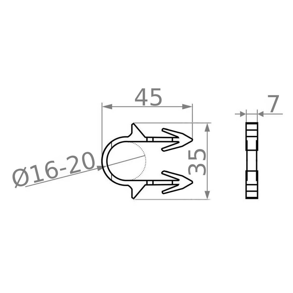 Гарпун-скоба для кріплення труби теплої підлоги Ø16-20 довжина 45мм чорна PREMIUM (100шт) Тернопіль - фото 5