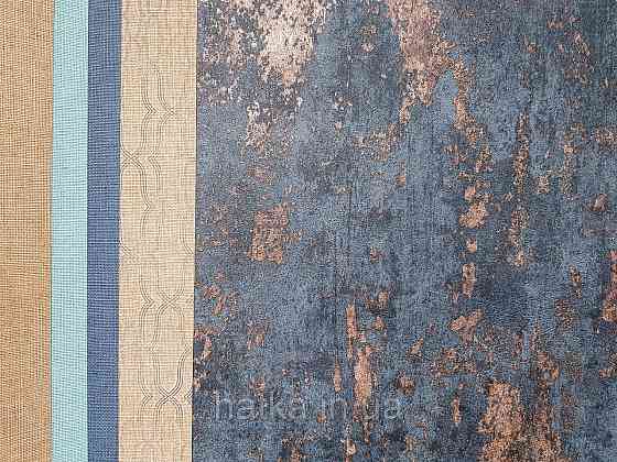 Обои винил на флизелине Erismann Casual Chic 1.06х10 под штукатурку под бетон черно синие с бронзой 10273-44 Киев