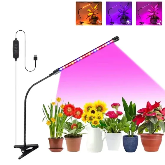 Фітолампа-світильник для вирощування рослин Plant Grow Light 1 одинарна, з таймером Київ