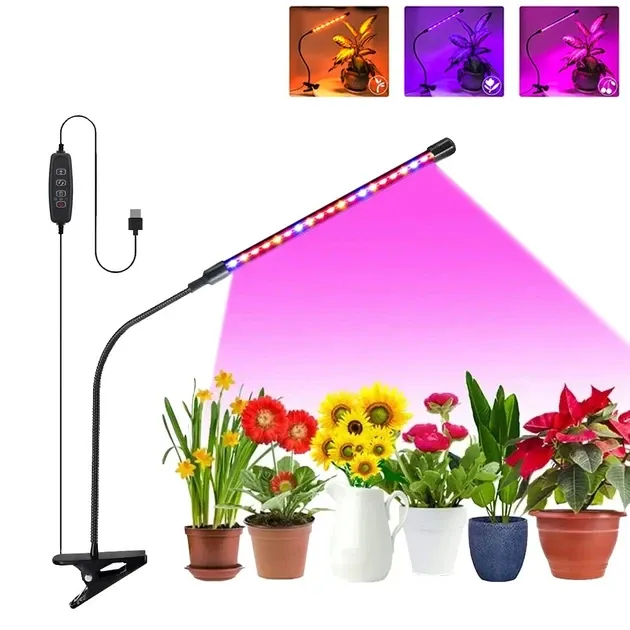 Фітолампа-світильник для вирощування рослин Plant Grow Light 1 одинарна, з таймером Одеса - фото 2