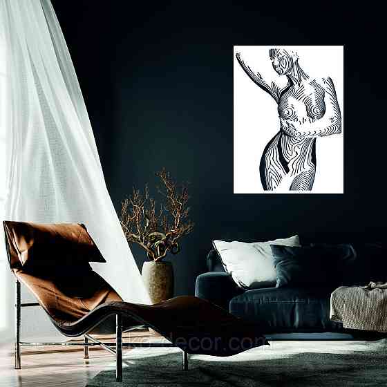 Декоративне настінне Панно «Жіноче тіло», Декор на стіну 110*81 см, Білий Київ