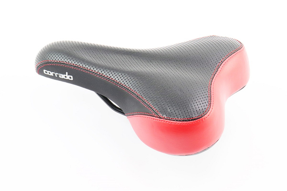 Сидіння MTB 260x160мм з кріпленням, чорно-червоне CORRADO 6690 Київ - фото 1