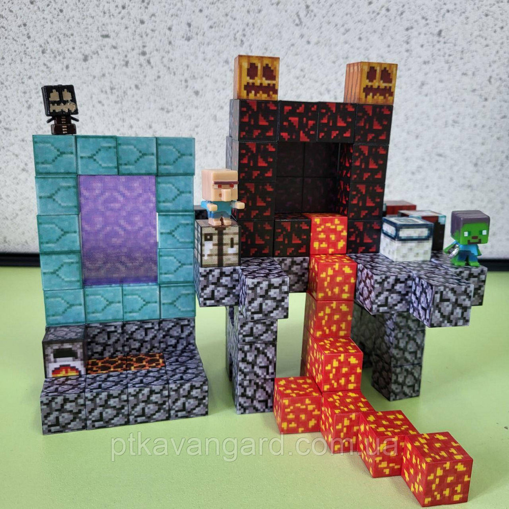 Магнітний конструктор майнкрафт 123 магнітних блока портал в пекло Dream World LZCK 059 Хмельницький - фото 1