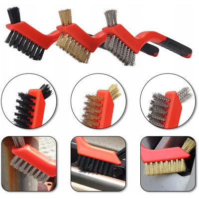 Щетка по металлу Стандарт 180мм (сталь, латунь, нейлон) 3 шт. (MWBS0301) Винница - изображение 4