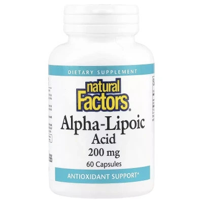 Витаминно-минеральный комплекс Natural Factors Альфа-липоевая кислота, 200 мг, Alpha-Lipoic Acid, 60 капсул (NFS-02098) Винница - изображение 1