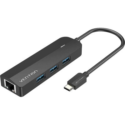 Концентратор Vention USB 3.1 Type-C to 3xUSB 3.0+MicroUSB+RJ45 100M Ethernet black (TGPBB) Вінниця - фото 1