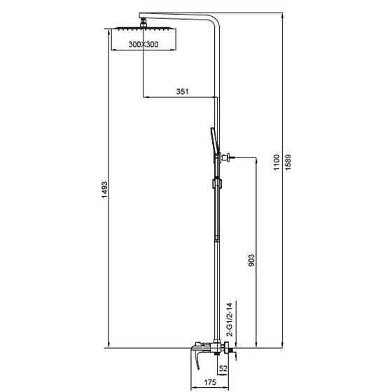 Душевая колонна KOER KB-58007-04 с водопадом и смесителем, 3 режима, хром + белый (KR5161) Харьков