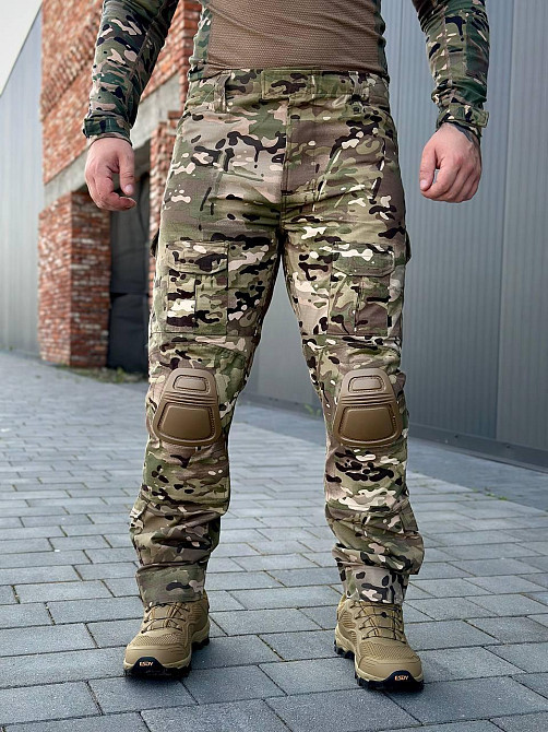Військові демісезонні чоловічі штани мультикам з наколінниками ріп стоп без підкладки Львів - фото 10
