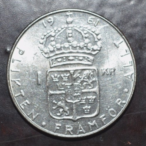 Швеція 1 крона 1961 рік (срібло) Полтава - фото 1