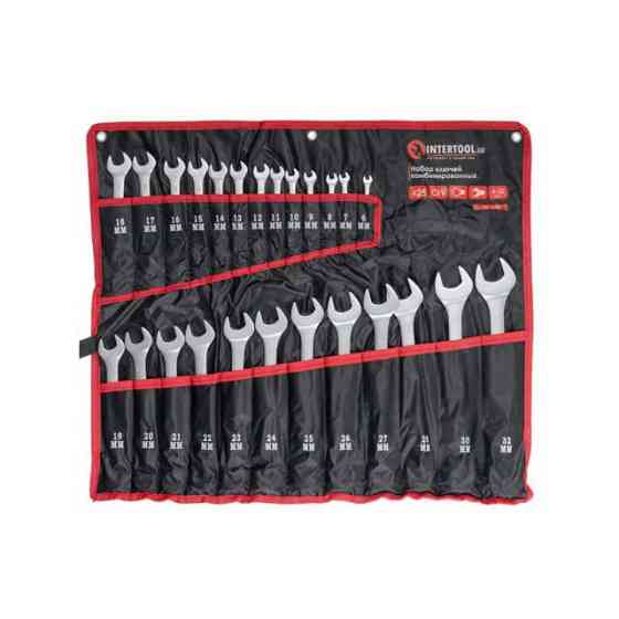 Набор ключей комбинированных, 25 шт, 6-32 мм, Cr-V, чехол INTERTOOL HT-1200 Киев