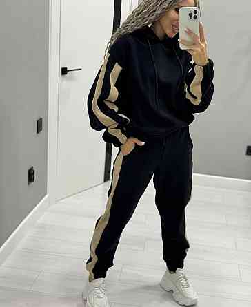 Жіночий спортивний костюм двосторонній фліс dabl Туреччина Чорний, 42/44 Одеса