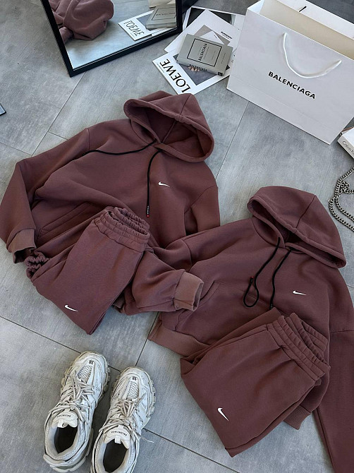 Мужской теплый стильный тринитный костюм на флисе + манжеты рыбана Шоколад, 42/46 Одесса - изображение 4